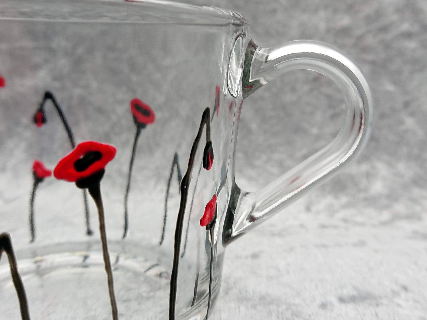 Hand-painted 'Poppy' Glass Teapot