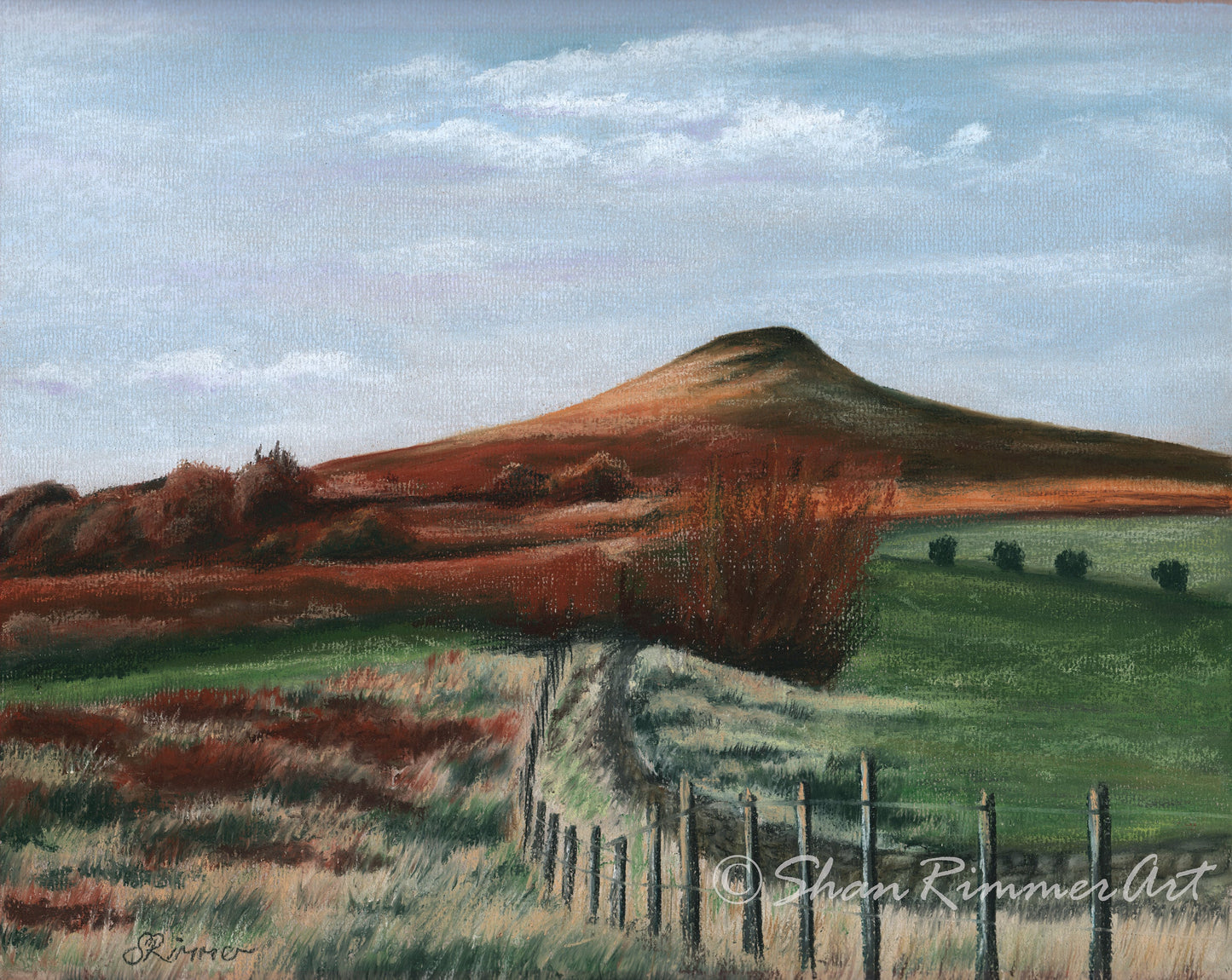 Abergavenny Pastel Drawing - Sugarloaf Mountain - welsh landscape -Limited Edition Print