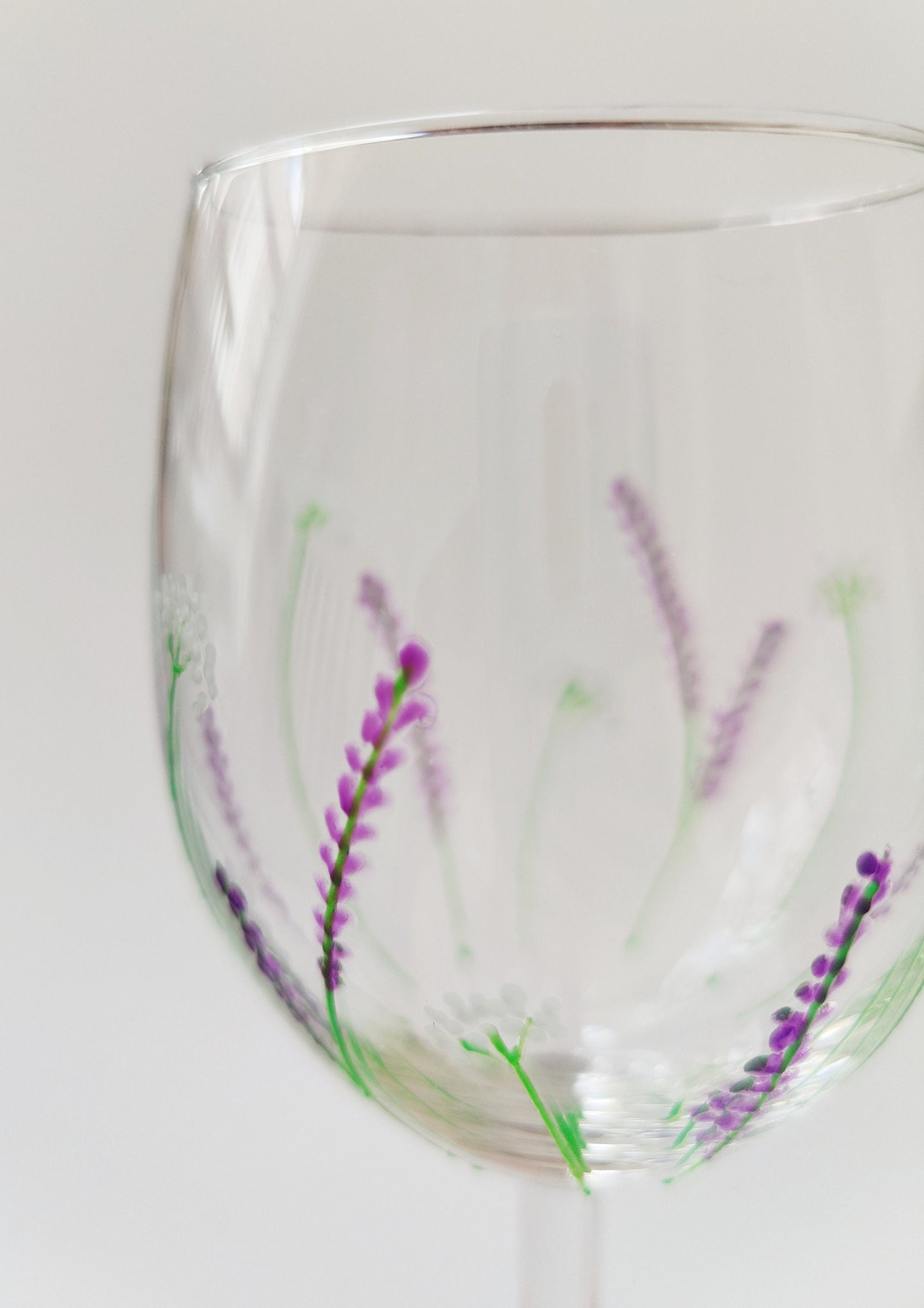 Hand-painted Lavender Small Wine Glass