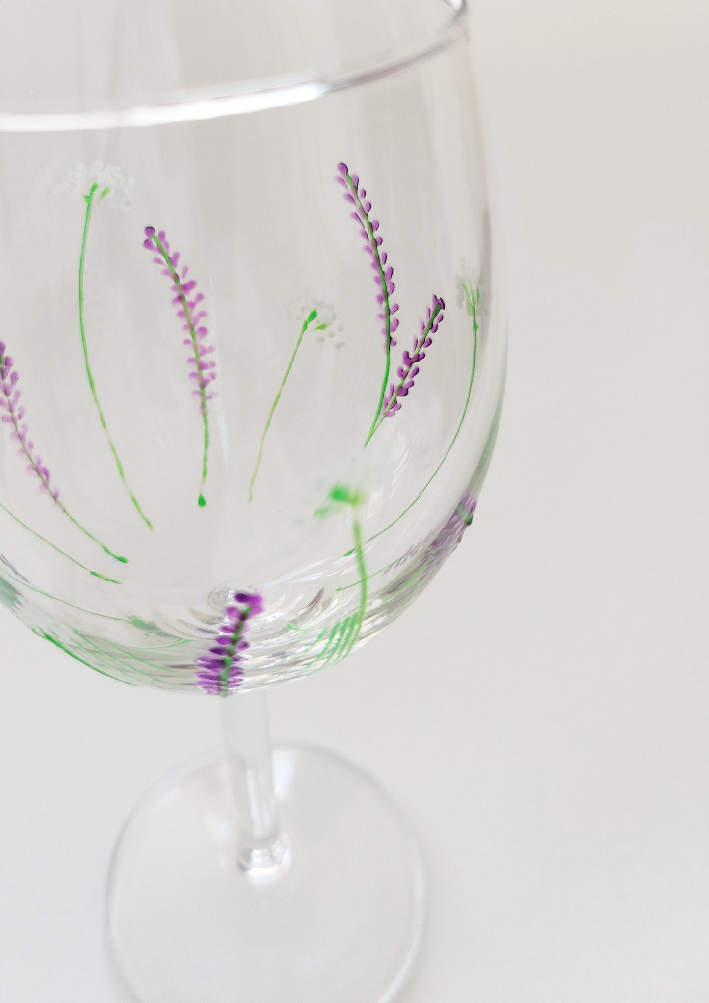 Hand-painted Lavender Small Wine Glass